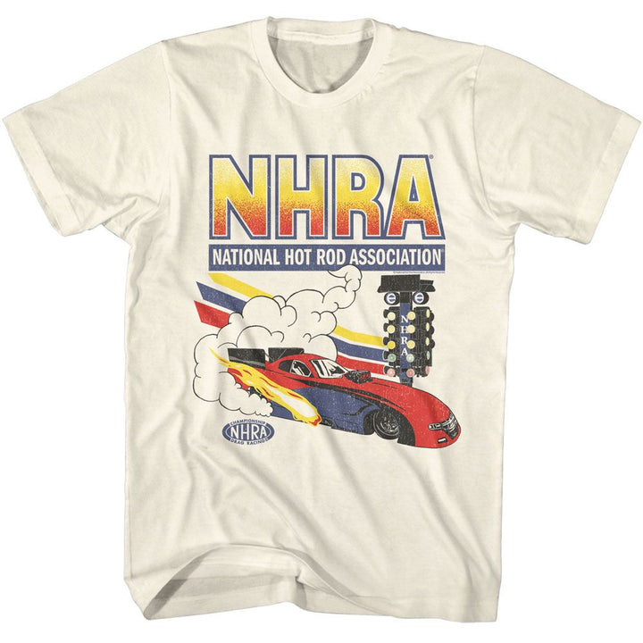 NHRA - Car - American Classics - Solid Off-White Adult Short Sleeve T-Shirt