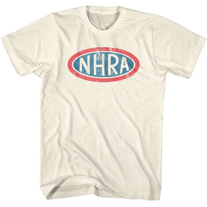 NHRA - Oval Logo - American Classics - Solid Off-White Adult Short Sleeve T-Shirt