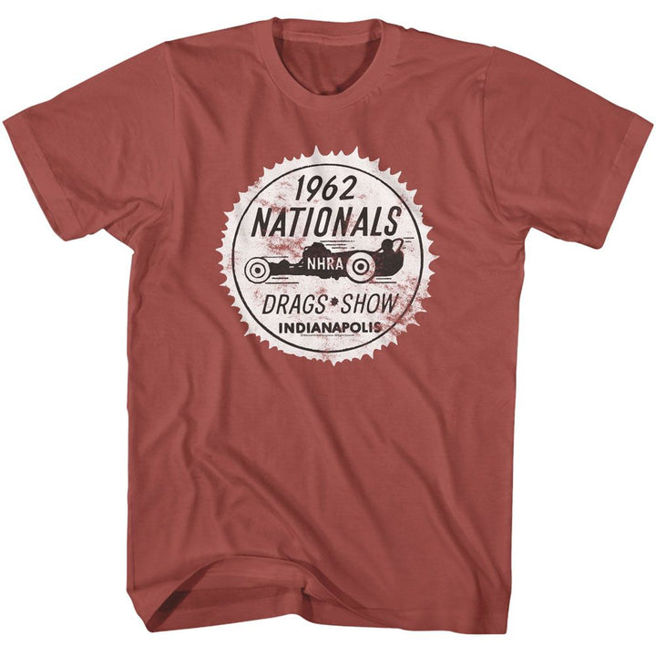 NHRA - 62 Nationals - American Classics - Solid Red Adult Short Sleeve T-Shirt