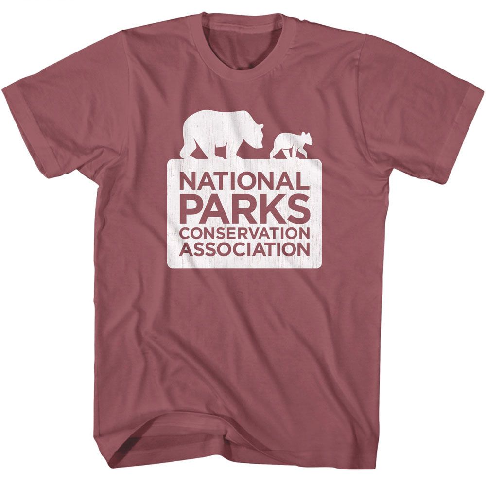 National Parks - Logo - American Classics - Solid Red Adult Short Sleeve T-Shirt