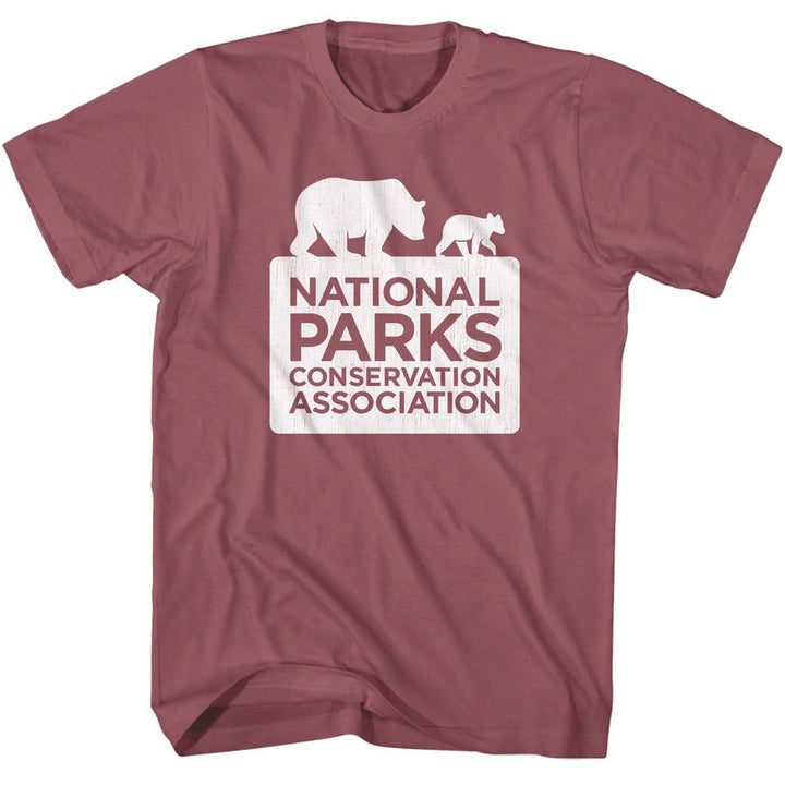 National Parks - Logo - American Classics - Solid Red Adult Short Sleeve T-Shirt