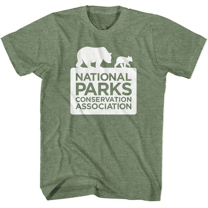 National Parks - Logo - American Classics - Heather Green Adult Short Sleeve T-Shirt