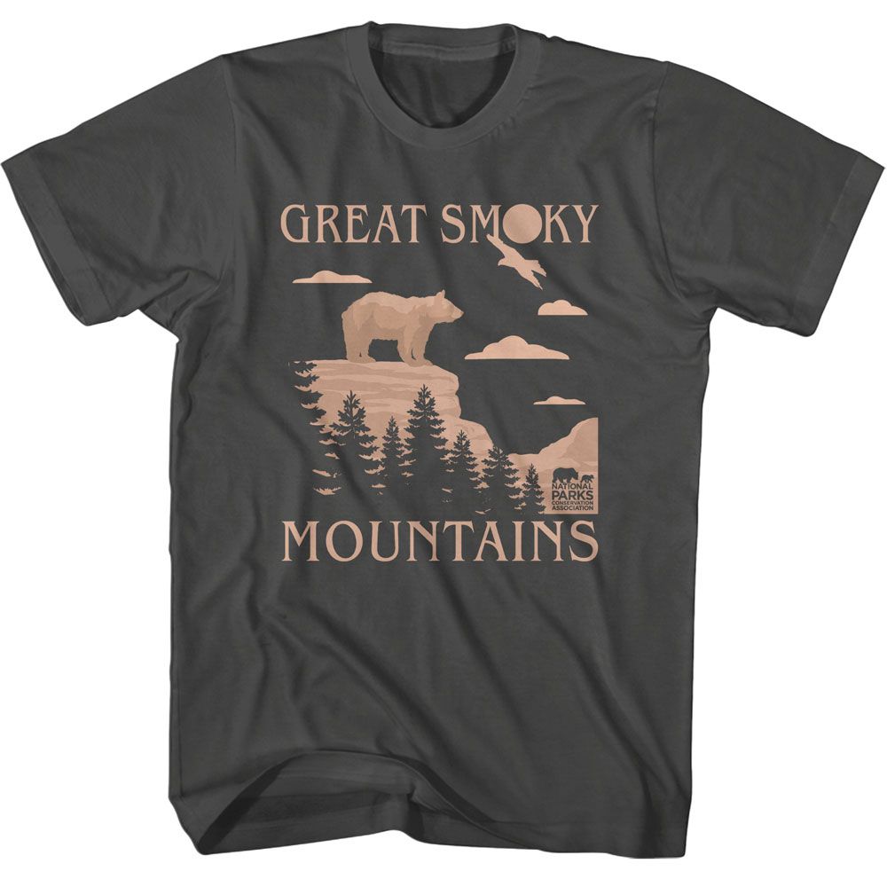 National Parks - Great Smoky Mountains - American Classics - Solid Gray Adult Short Sleeve T-Shirt