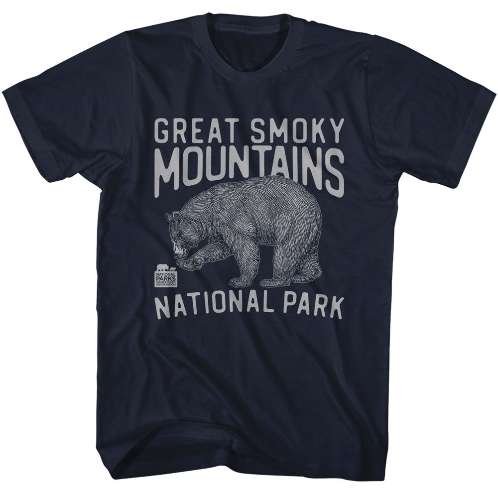 National Parks - Great Smoky Mountains 1940 - American Classics - Solid Blue Adult Short Sleeve T-Shirt