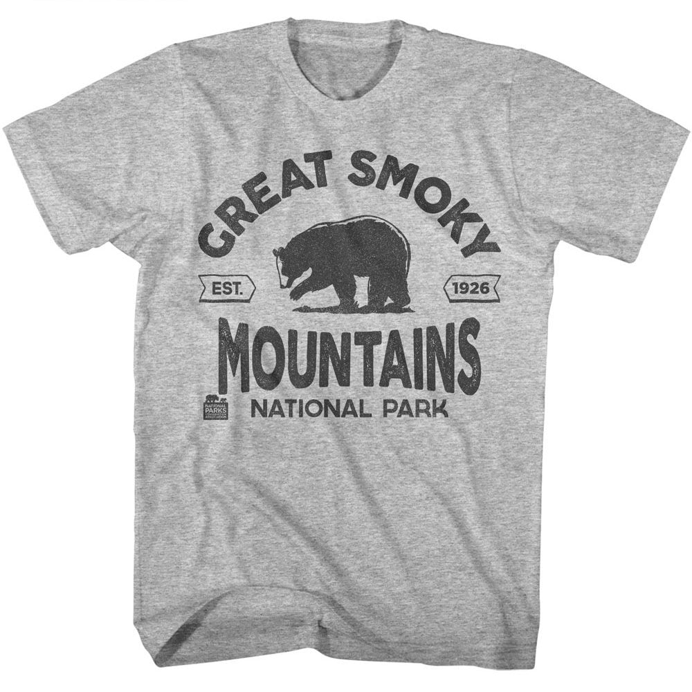 National Parks - Smoky Mountains Est 1926 - American Classics - Solid Gray Adult Short Sleeve T-Shirt