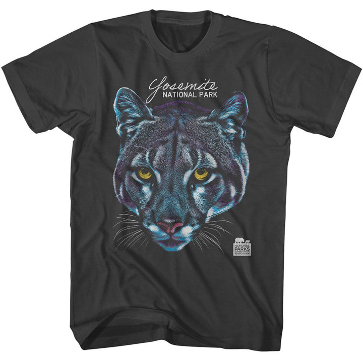 National Parks - Yosemite Cougar - American Classics - Solid Gray Adult Short Sleeve T-Shirt