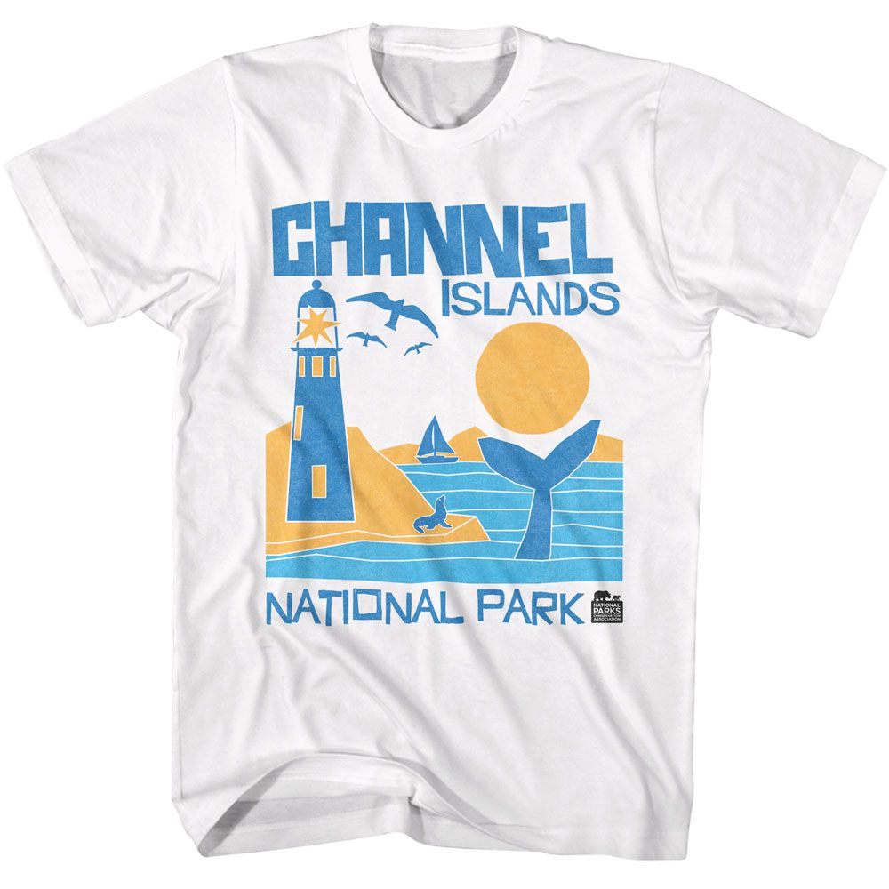 National Parks - Channel Islands Cutout - American Classics - Solid White Adult Short Sleeve T-Shirt