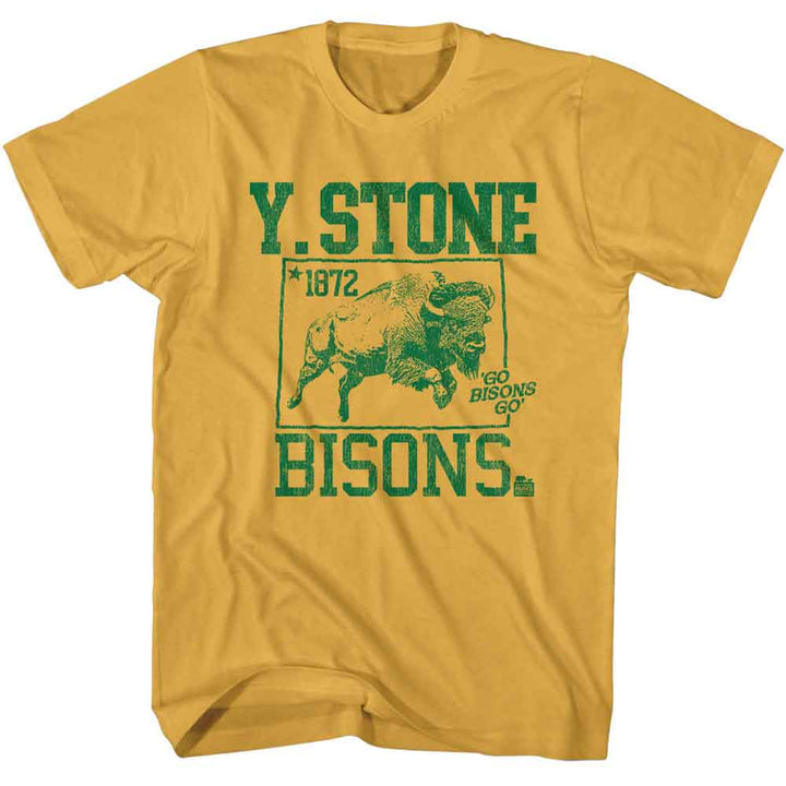 National Parks - Yellowstone Varsity - American Classics - Solid Yellow Adult Short Sleeve T-Shirt
