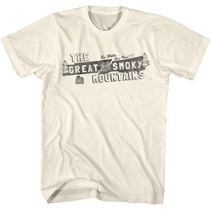 National Parks - Two States One Park - American Classics - Solid Off-White Adult Short Sleeve T-Shirt