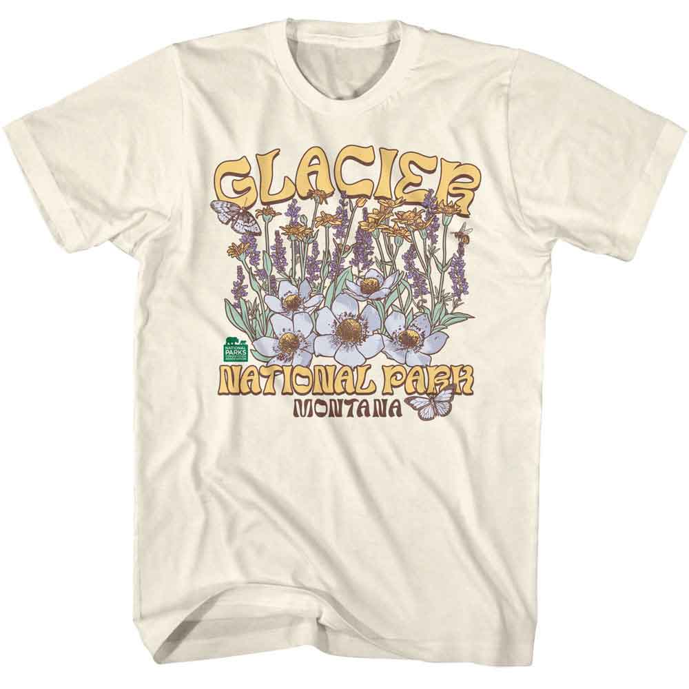 National Parks - Glacier Wildflowers - American Classics - Solid Off-White Adult Short Sleeve T-Shirt