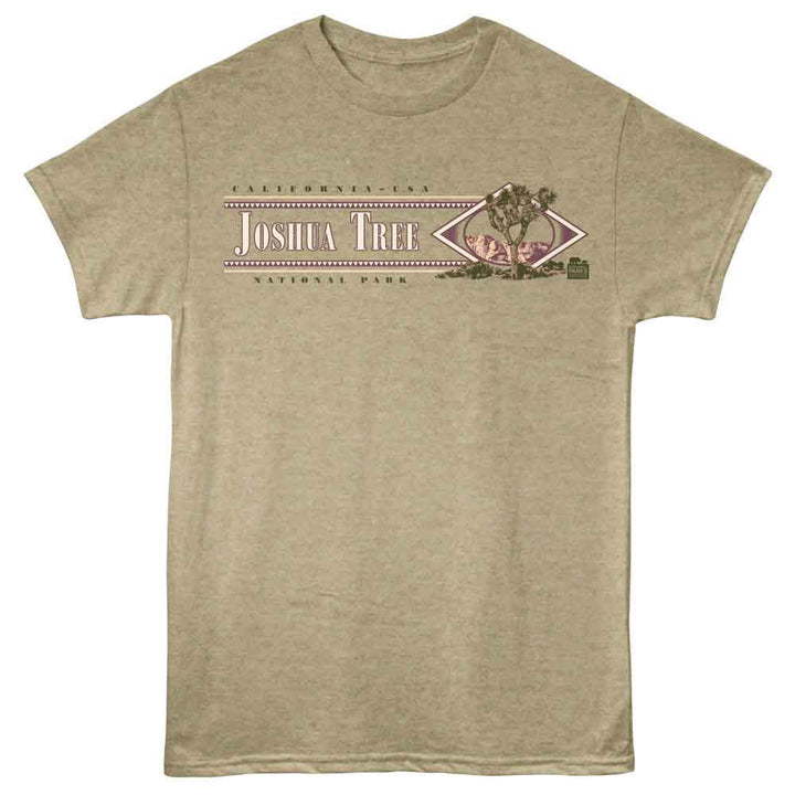 National Parks - Joshua Tree Retro - American Classics - Brown Heather Adult Short Sleeve T-Shirt