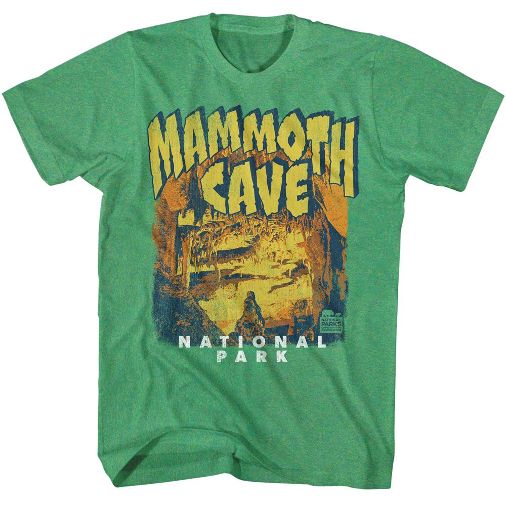 National Parks - Mammoth Cave - American Classics - Heather Green Adult Short Sleeve T-Shirt