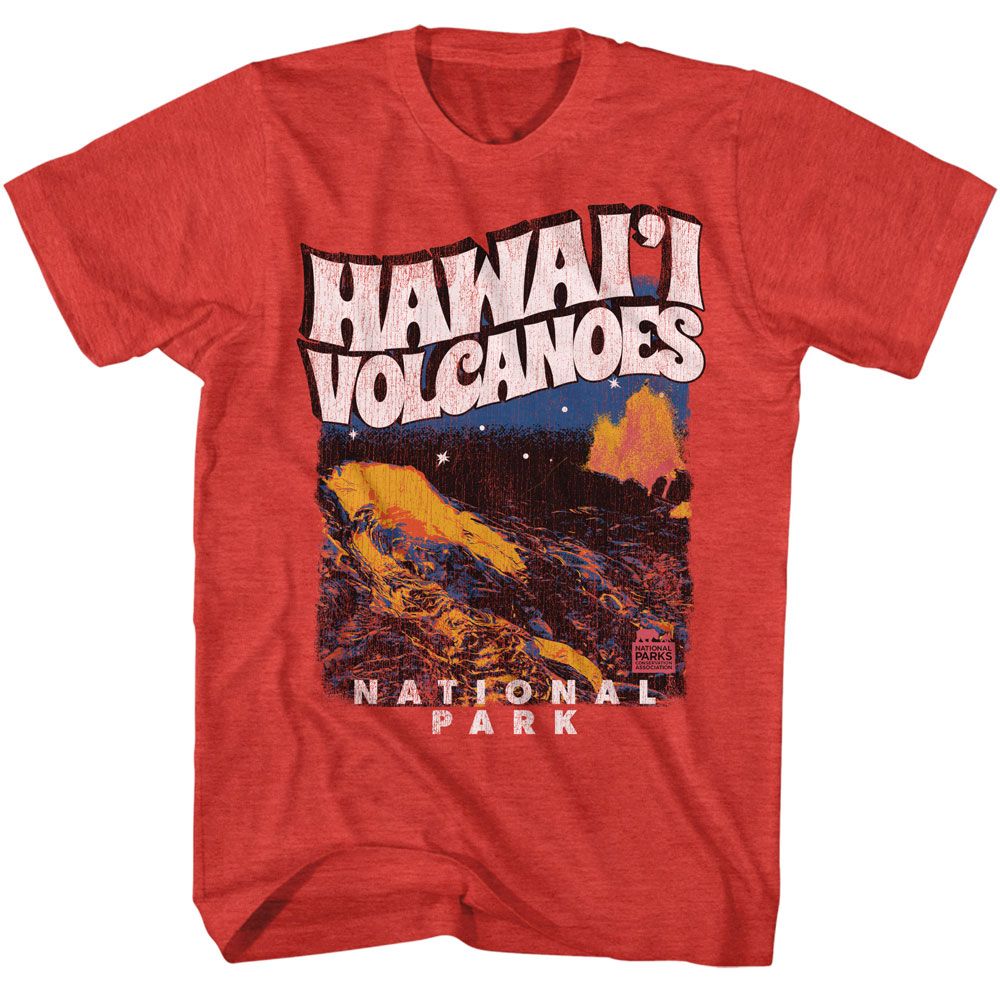 National Parks - Hawaii Volcanoes - American Classics - Heather Red Adult Short Sleeve T-Shirt