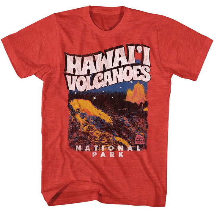 National Parks - Hawaii Volcanoes - American Classics - Heather Red Adult Short Sleeve T-Shirt