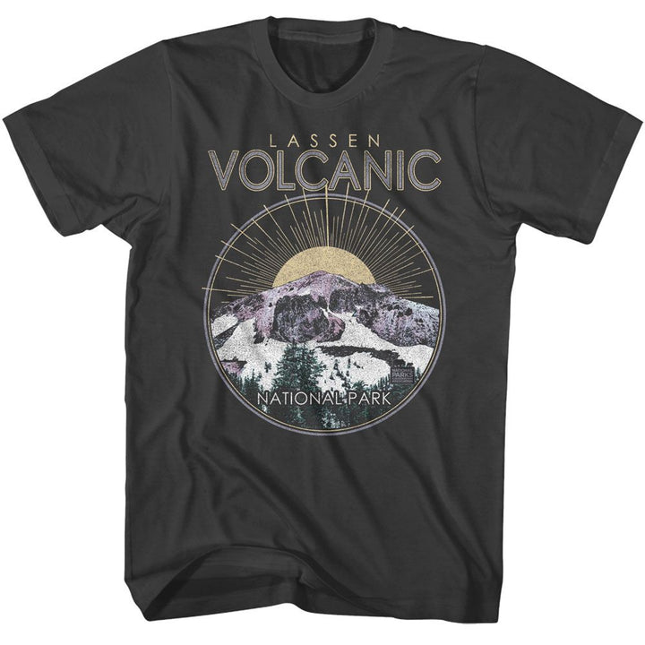 National Parks - Lassen Volcanic Circle - American Classics - Solid Gray Adult Short Sleeve T-Shirt