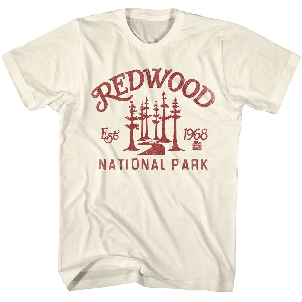 National Parks - Redwood - American Classics - Solid Off-White Adult Short Sleeve T-Shirt
