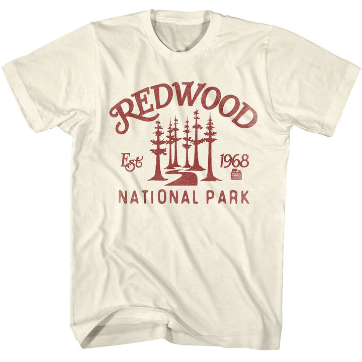 National Parks - Redwood - American Classics - Solid Off-White Adult Short Sleeve T-Shirt