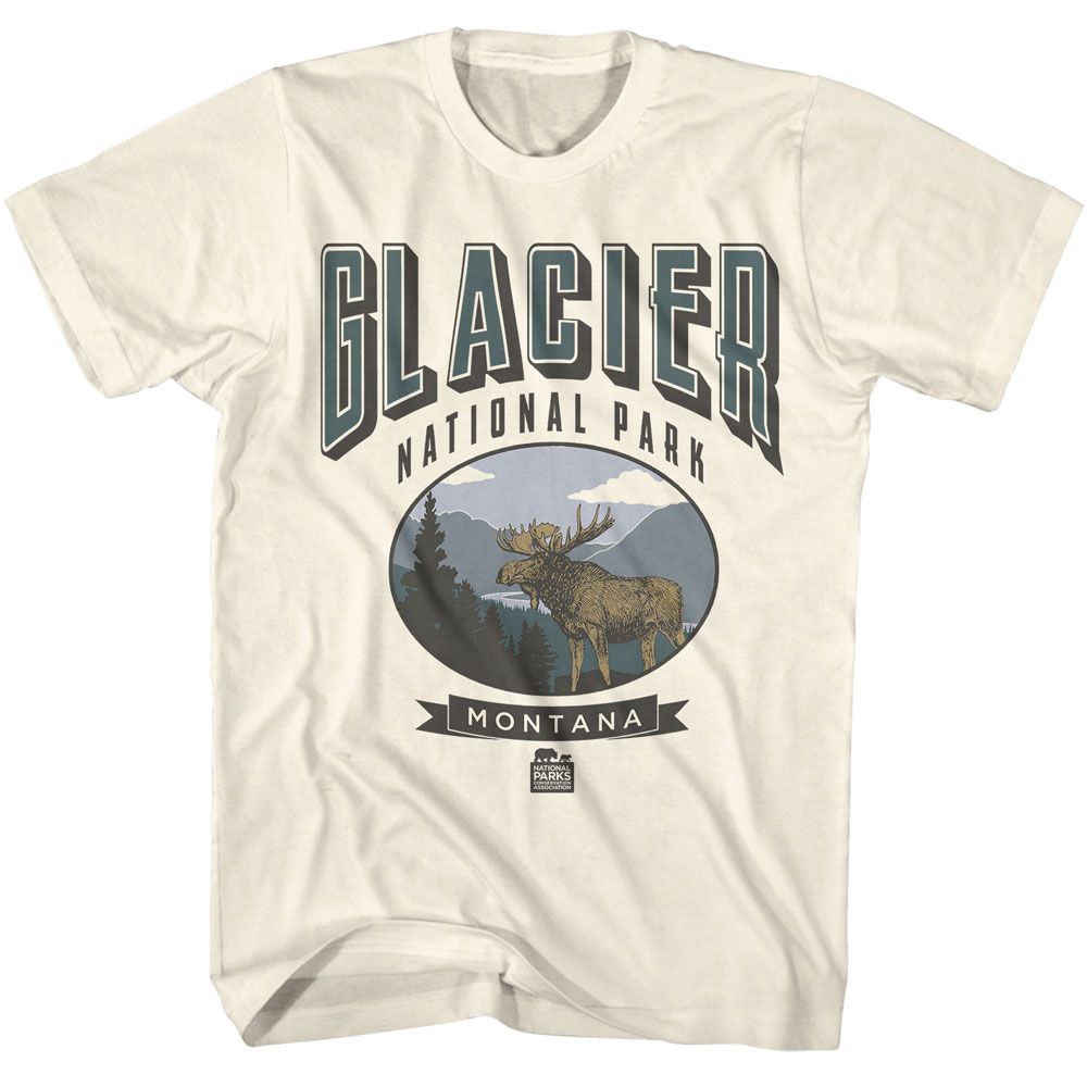 National Parks - Glacier - American Classics - Solid Off-White Adult Short Sleeve T-Shirt
