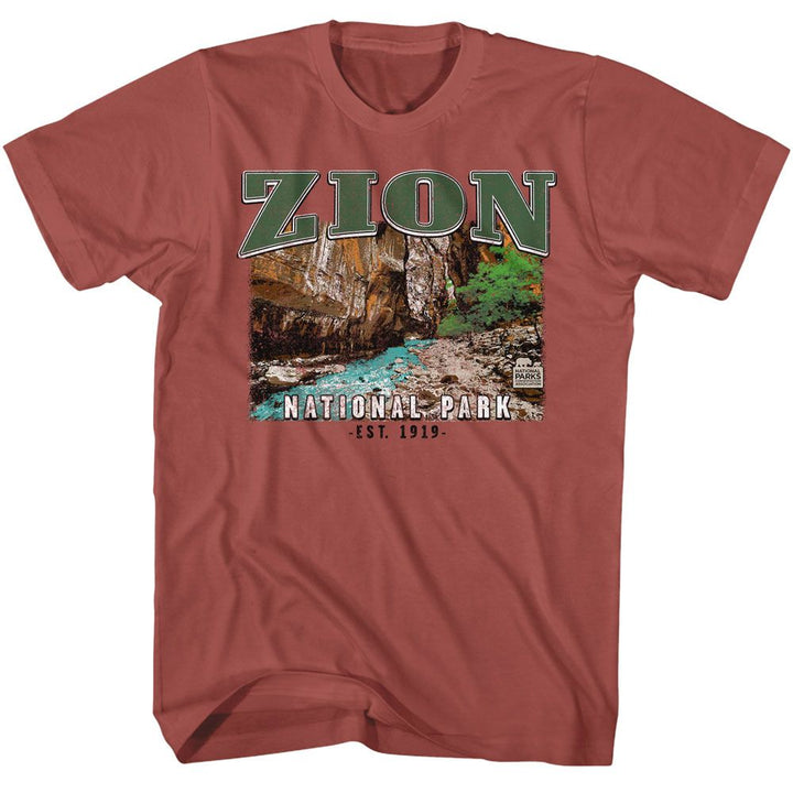 National Parks - Zion - American Classics - Solid Red Adult Short Sleeve T-Shirt