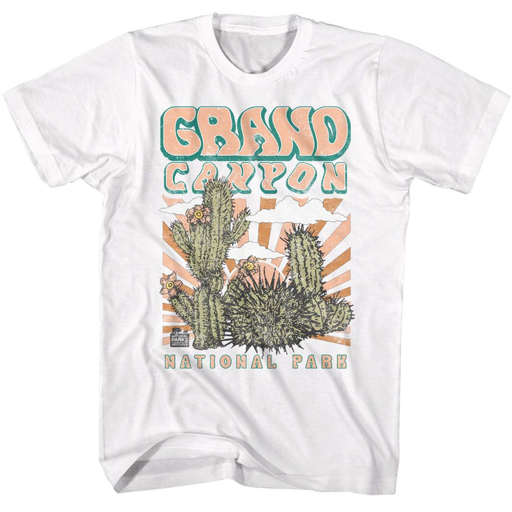 National Parks - Grand Canyon Cactus - American Classics - Solid White Adult Short Sleeve T-Shirt