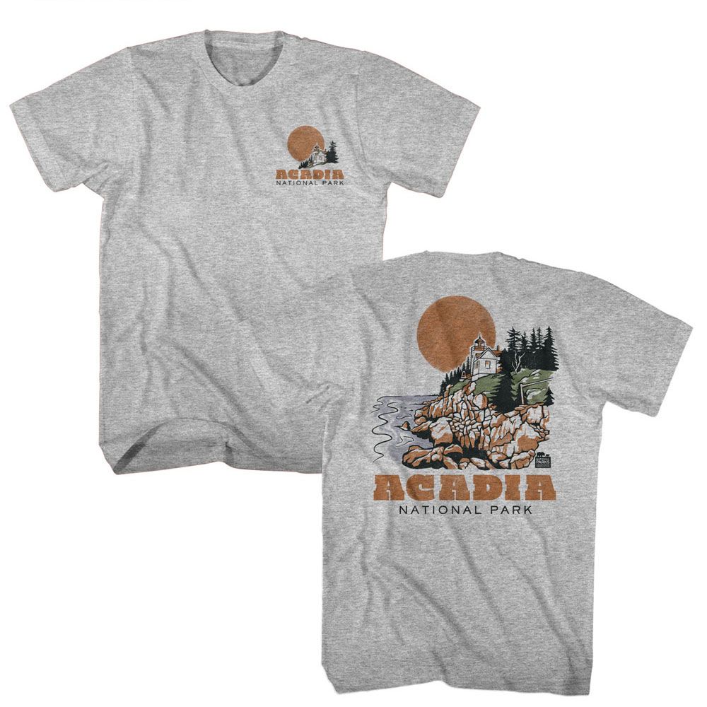 National Parks - Acadia - American Classics - Heather Gray Adult Short Sleeve T-Shirt
