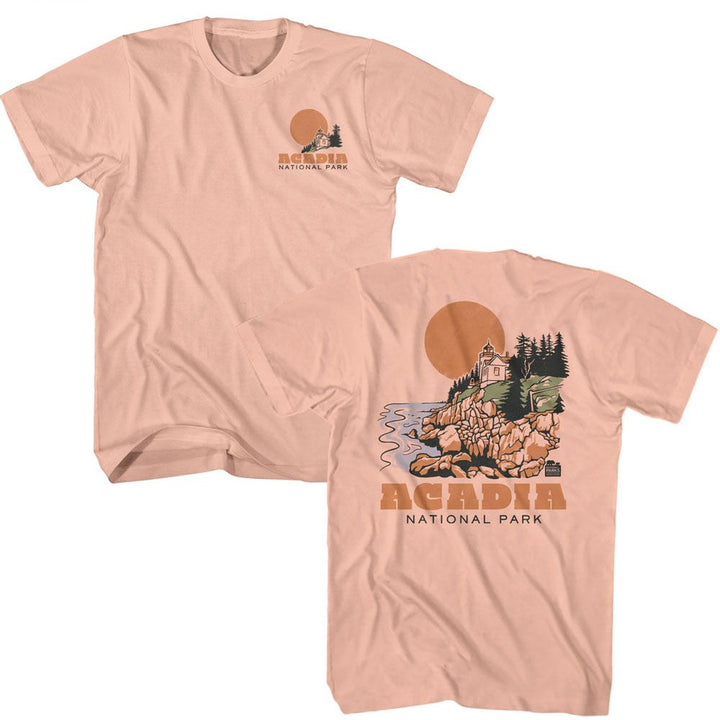 National Parks - Acadia - American Classics - Solid Orange Adult Short Sleeve T-Shirt