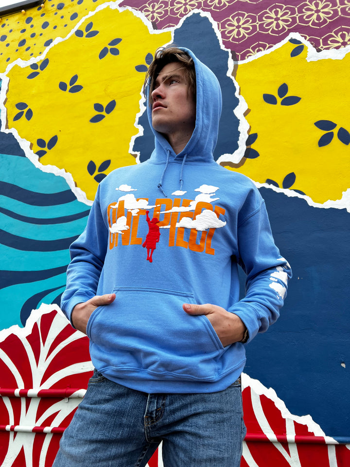 One Piece Puffy Monkey D. Luffy & Clouds - Front Back & Sleeve Print - Licensed Adult Hoodie