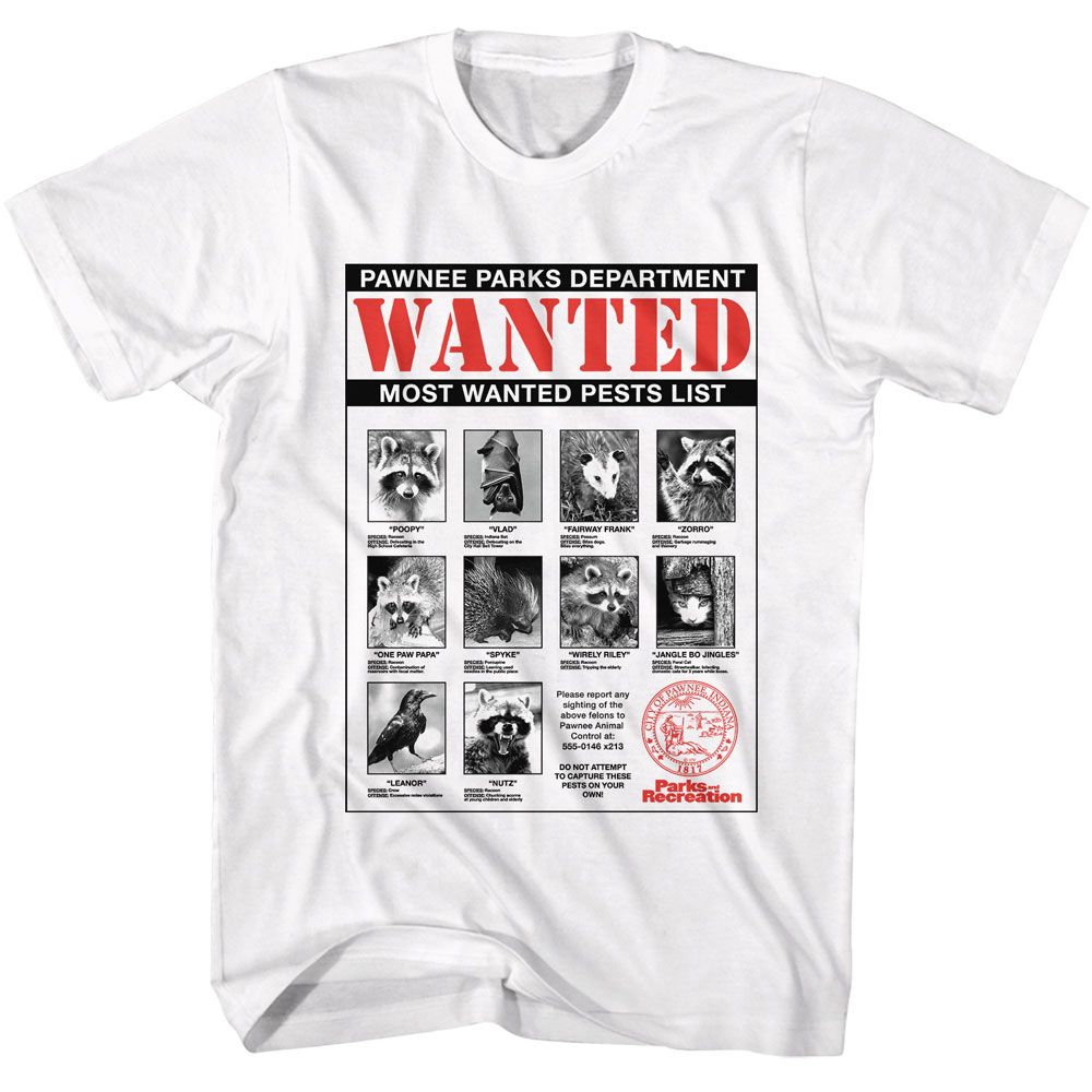 Parks And Recreation - Wanted - Officially Licensed Adult Short Sleeve T-Shirt