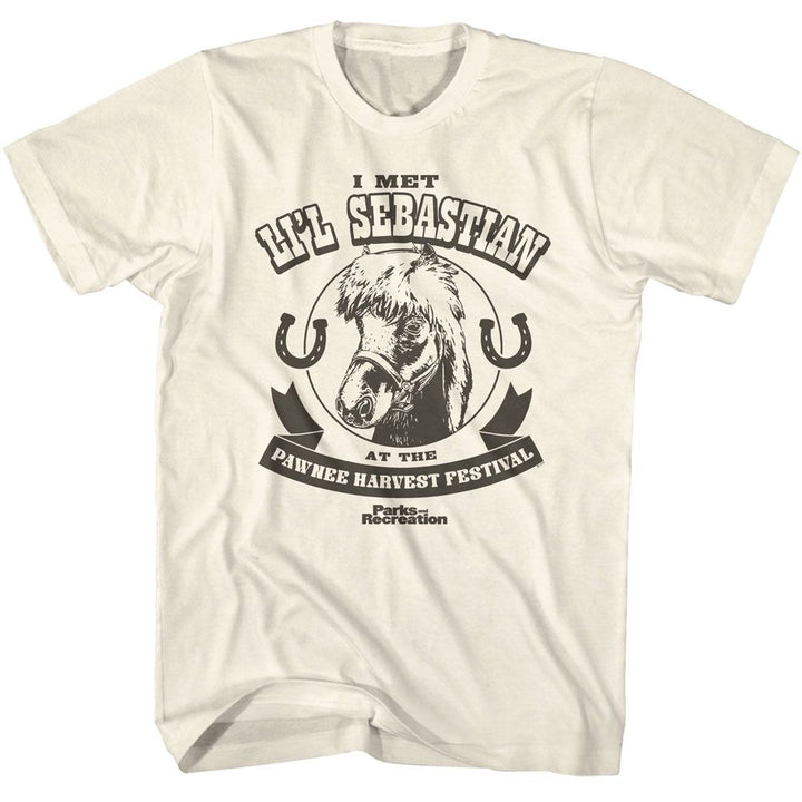 Parks And Recreation - I Met Lil Sebastian - American Classics - Solid Off-White Adult Short Sleeve T-Shirt