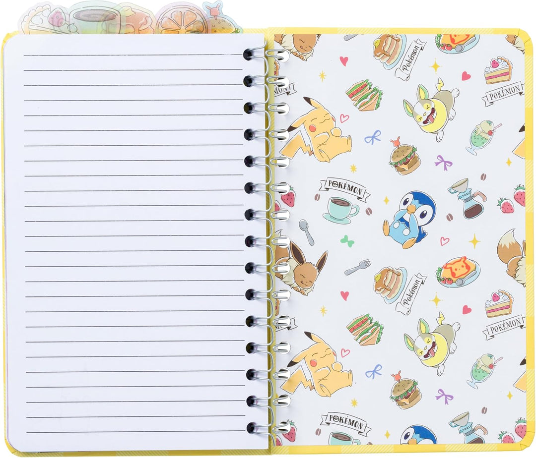 Pokemon - Pikachu, Yamper, Piplup, and Eevee 8in by 5in Spiral Tabbed Notebook