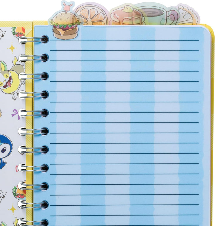 Pokemon - Pikachu, Yamper, Piplup, and Eevee 8in by 5in Spiral Tabbed Notebook