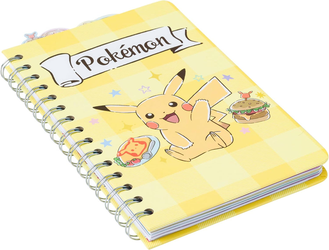 Pokemon - Pikachu, Yamper, Piplup, and Eevee 8in by 5in Spiral Tabbed Notebook