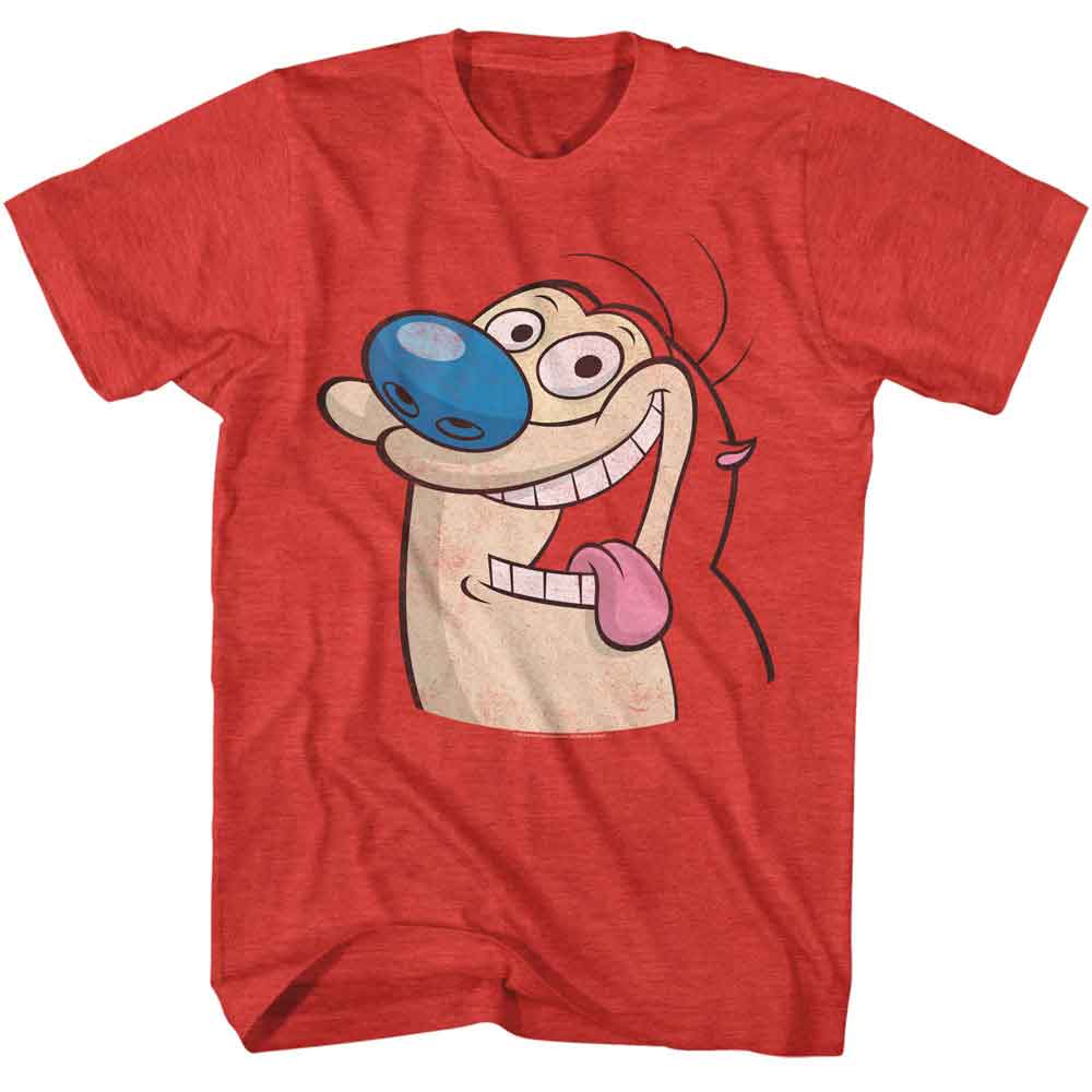 Ren And Stimpy - Big Stimpy - American Classics - Heather Red Adult Short Sleeve T-Shirt