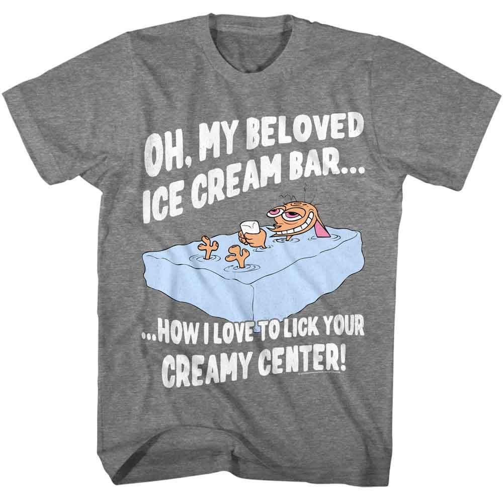 Ren And Stimpy - Ice Cream Bar - American Classics - Graphite Heather Adult Short Sleeve T-Shirt