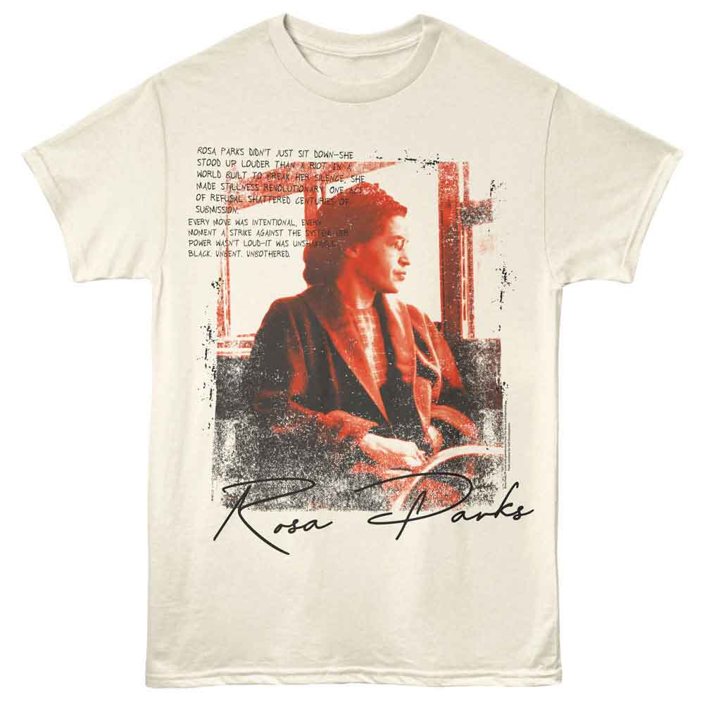 Rosa Parks - Empowerment - American Classics - Front Print Natural Adult Short Sleeve T-Shirt