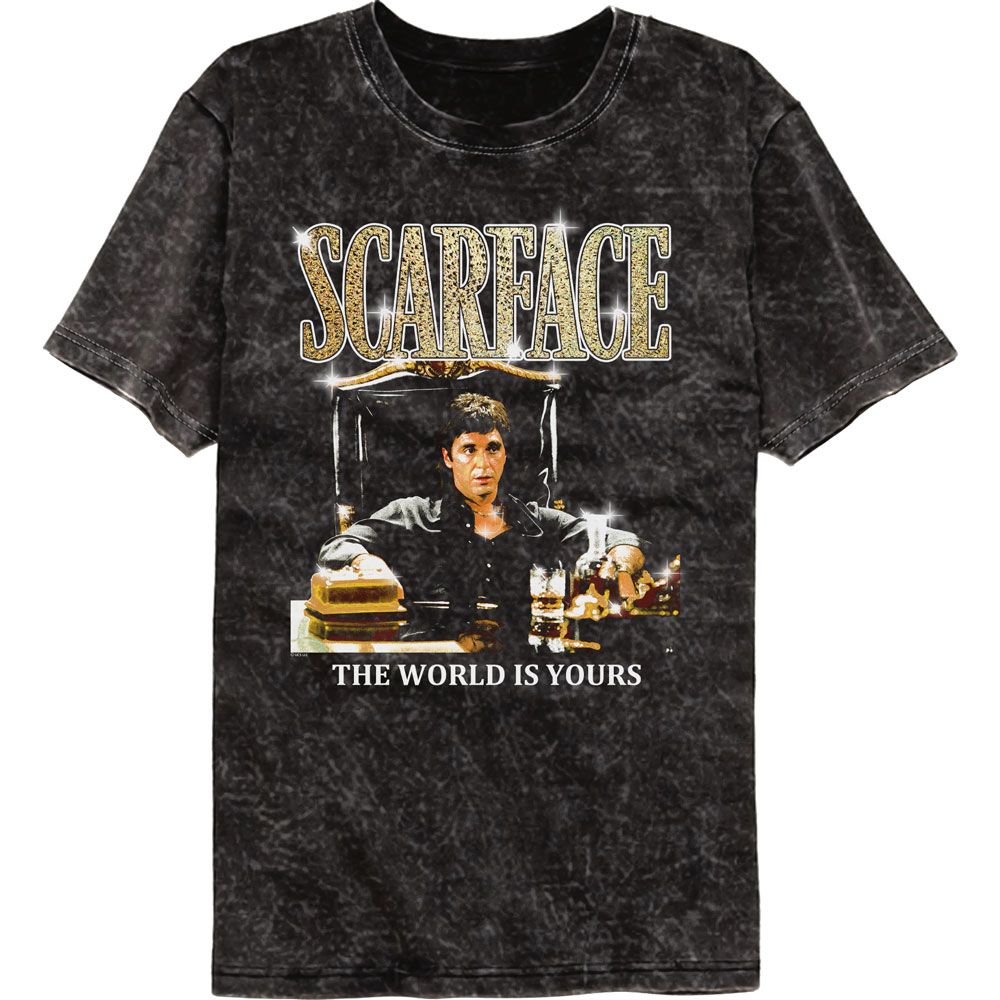 Scarface Gold Logo Officially Licensed Adult Short Sleeve Mineral Wash T-Shirt