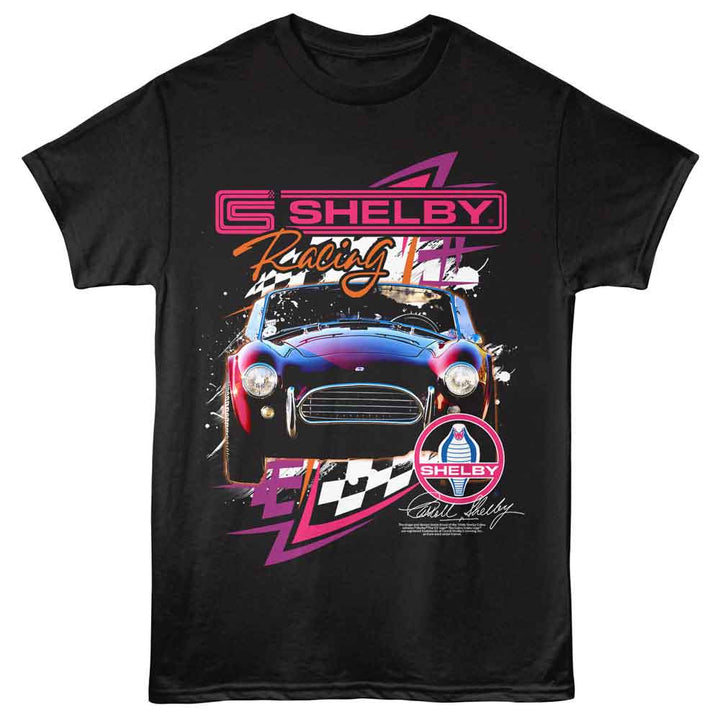 Carroll Shelby - Graffiti Racing - American Classics - Front Print Black Adult Short Sleeve T-Shirt