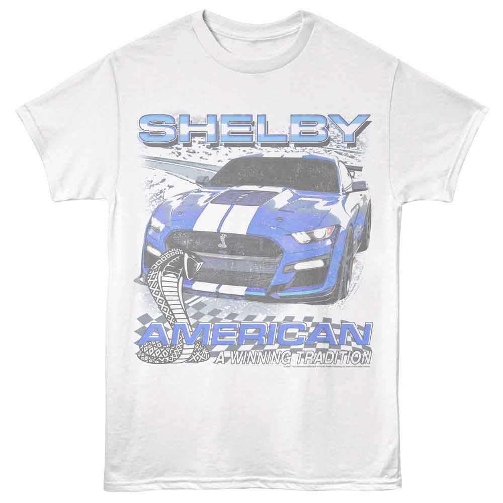 Carroll Shelby - Winning Tradition - White - Front Print Solid Adult Unisex Short Sleeve T-Shirt