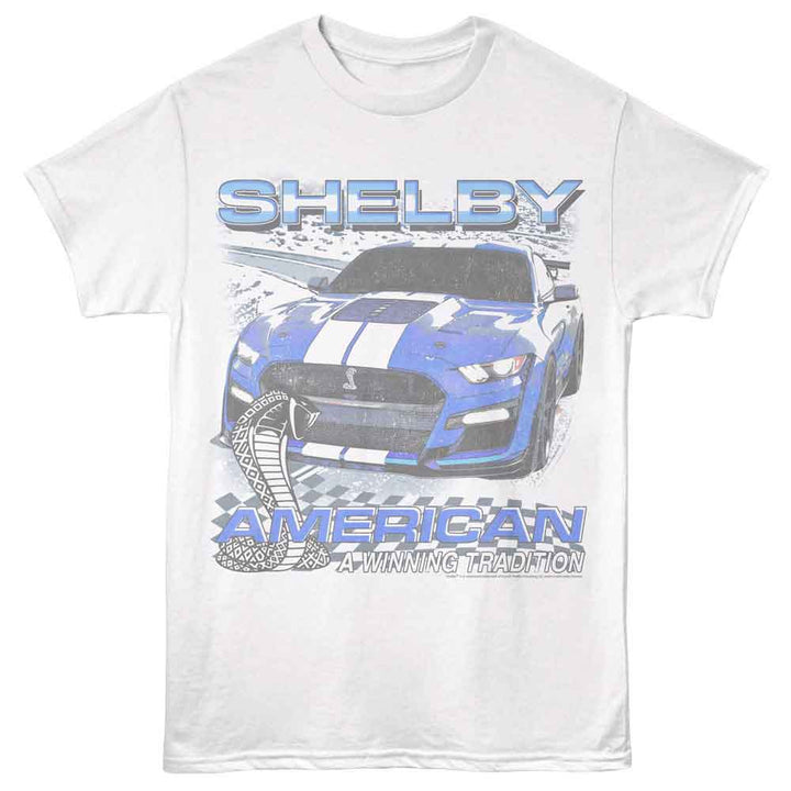 Carroll Shelby - Winning Tradition - White - Front Print Solid Adult Unisex Short Sleeve T-Shirt