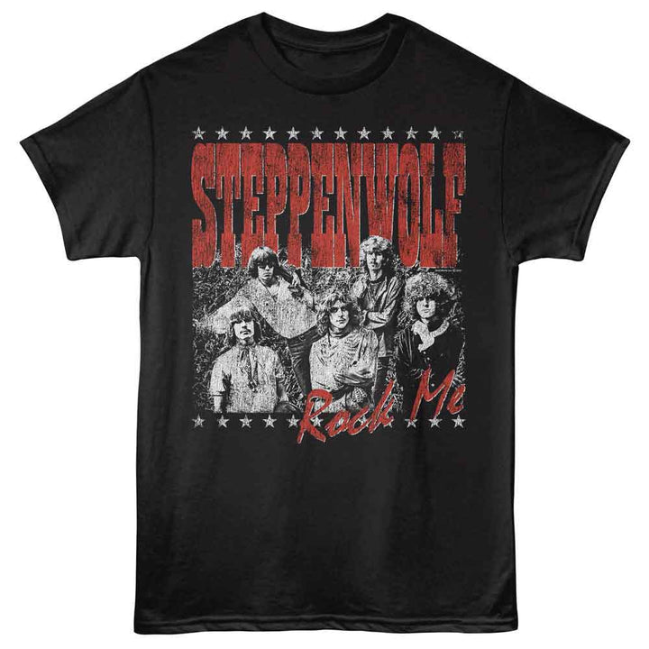 Steppenwolf - Rock Me - Black - Front Print Solid Adult Unisex Short Sleeve T-Shirt