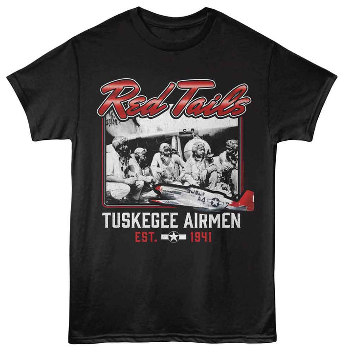 Tuskegee Airmen - Red Tails - Officially Licensed Black Adult Short Sleeve T-Shirt