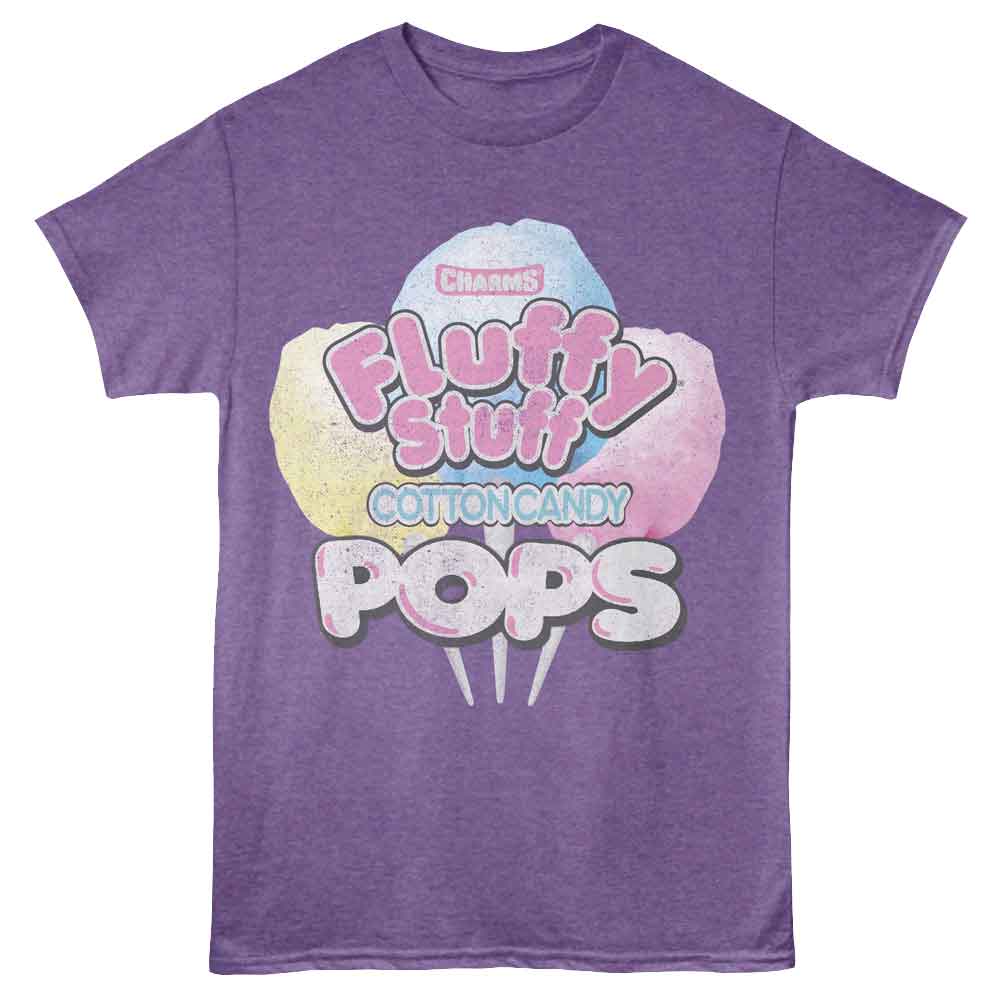 Tootsie Roll - Cotton Candy Pops - Purple - Front Print Heather Adult Unisex Short Sleeve T-Shirt