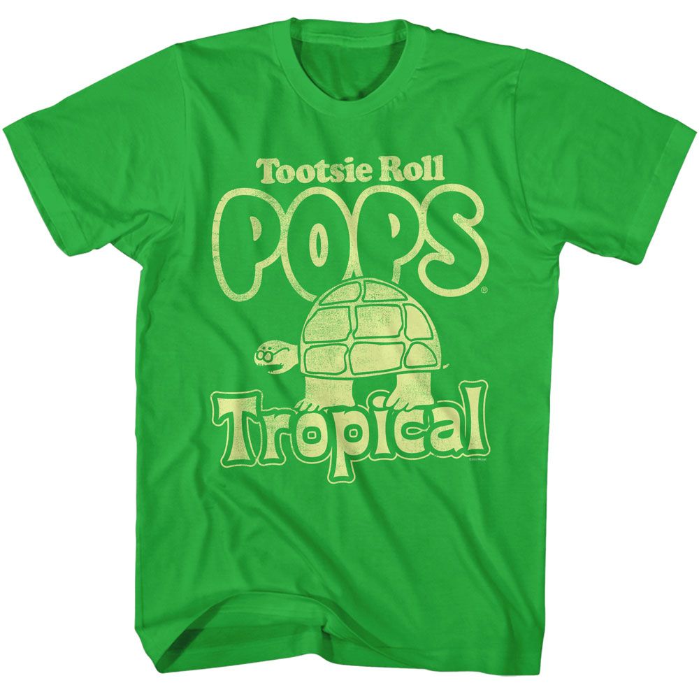 Tootsie Roll - Mr Turtle Tropical - American Classics - Solid Green Adult Short Sleeve T-Shirt