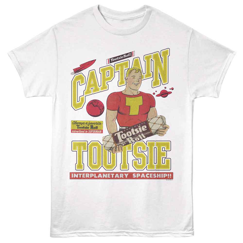 Tootsie Roll - Captain Tootsie - American Classics - White Adult Short Sleeve T-Shirt