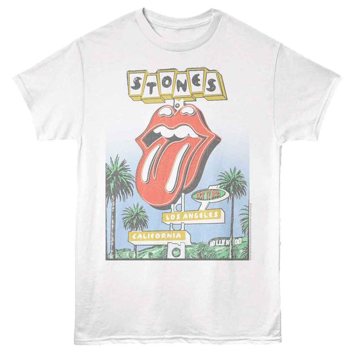 Rolling Stones - Motel Style - White - Front Print Solid Adult Unisex Short Sleeve T-Shirt