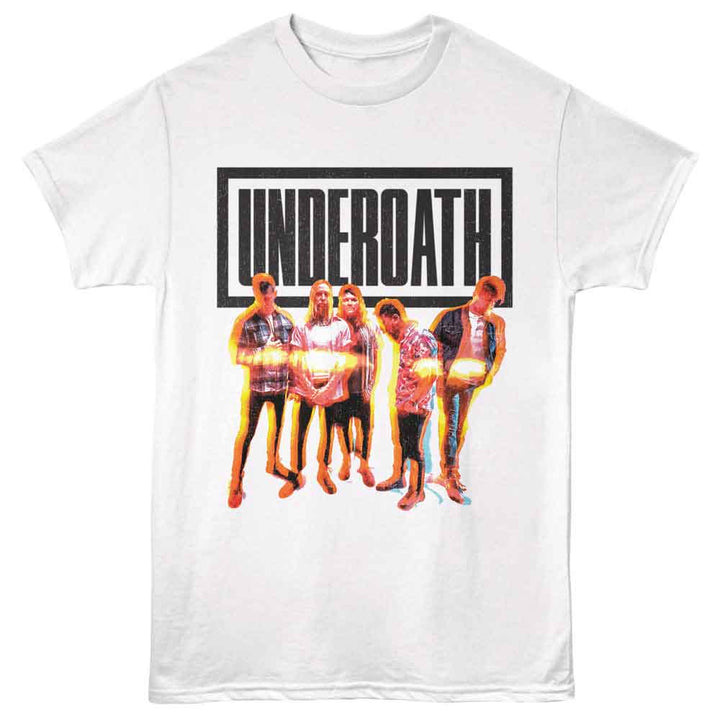 Underoath - Band Members - White - Front Print Solid Adult Unisex Short Sleeve T-Shirt