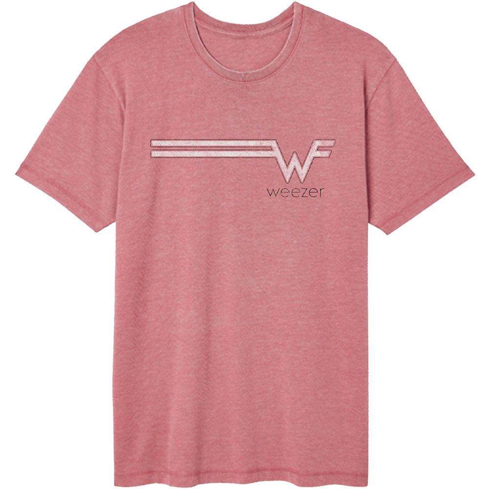 Weezer Striped Logo Officially Licensed Adult Short Sleeve Vintage Wash T-Shirt