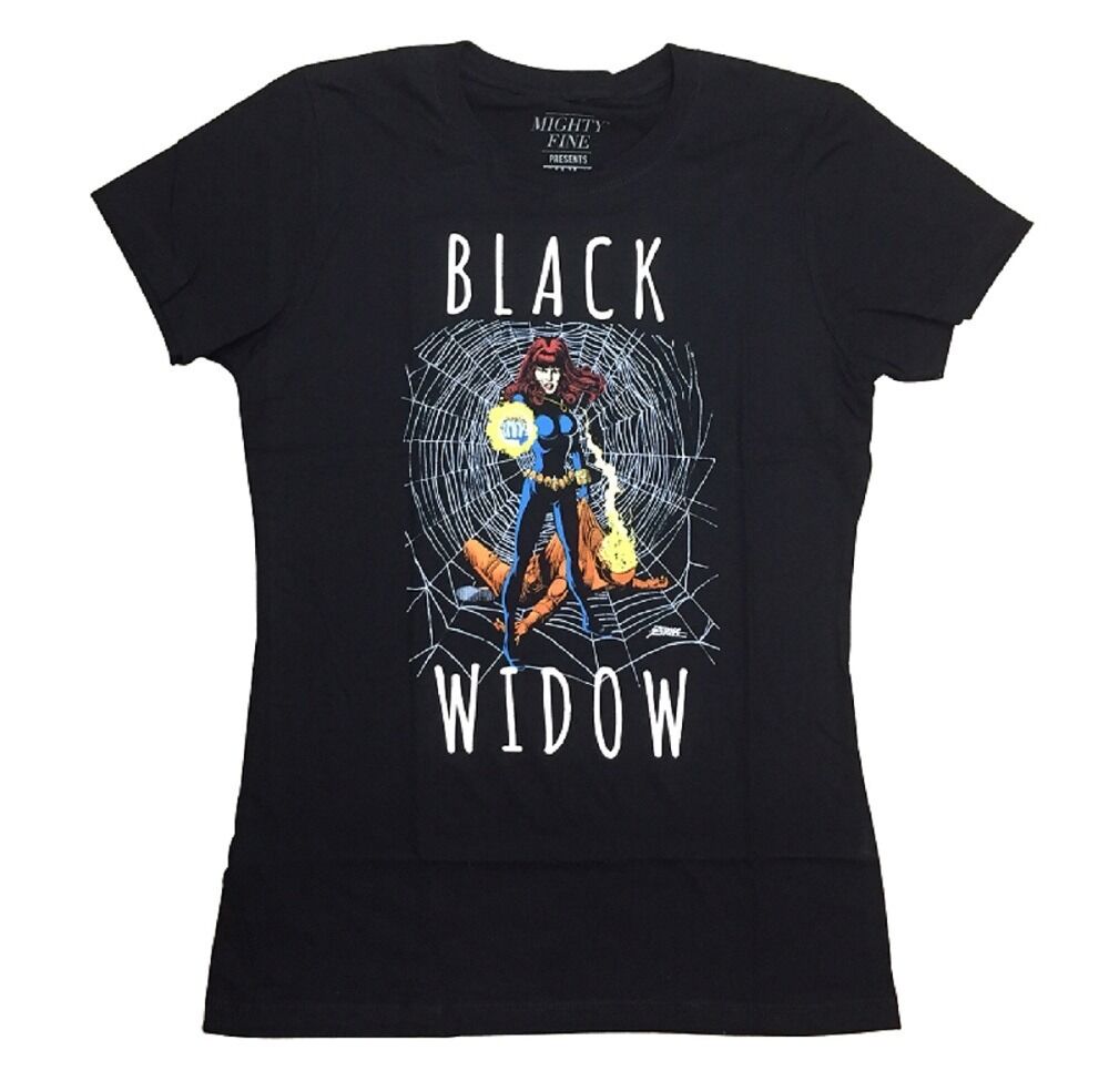 Black Widow Web Avengers Marvel Comics Junior T-Shirt