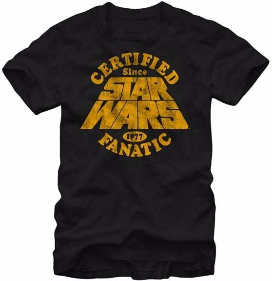 Star Wars Movie Certified Fanatic 1977 Adult T-Shirt