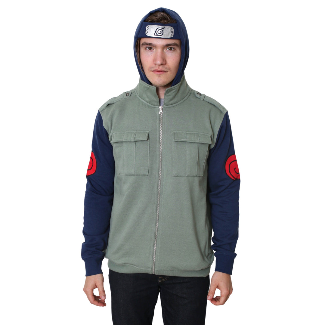 Naruto Shippuden Kakashi Hatake Cosplay Military Style Hoodie With Headband